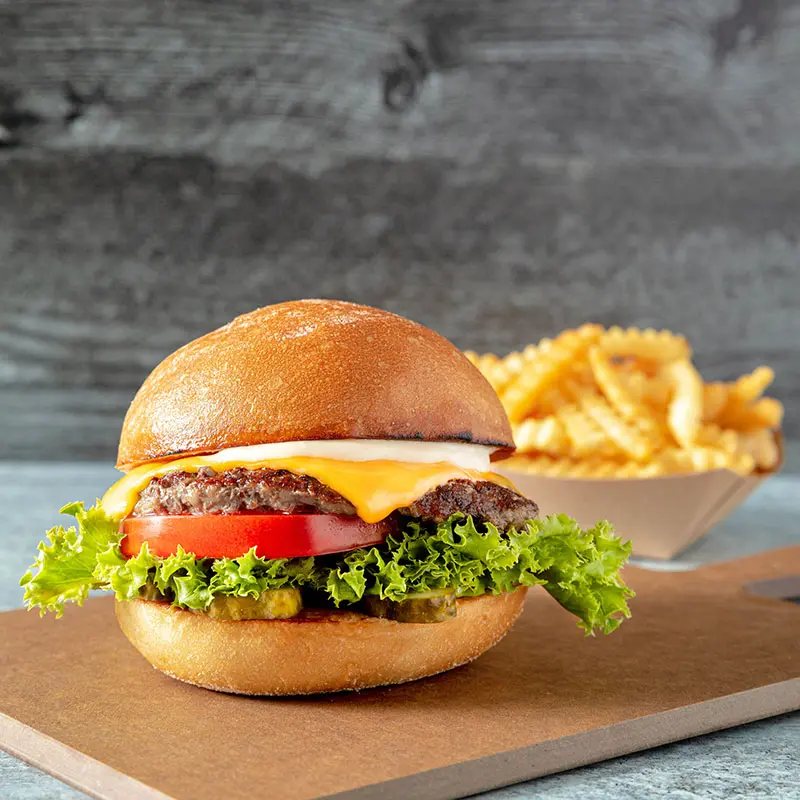 Burger and fries
